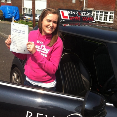 Image of Belynda OBrien with pass certificate - Revolution Driving School