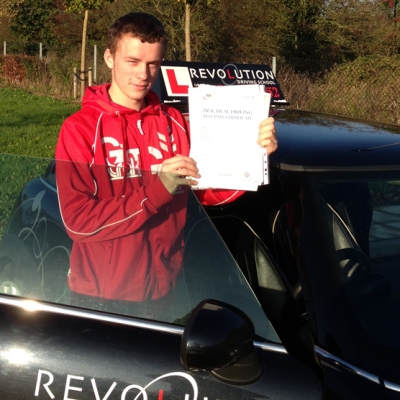 Image of Bendito Huntlea with pass certificate - Revolution Driving School