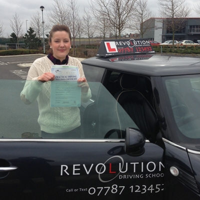 Image of Charlotte Askew with pass certificate - Revolution Driving School