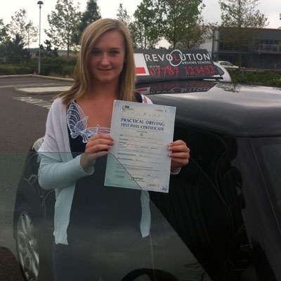 Image of Chloe Wheeler with pass certificate - Revolution Driving School