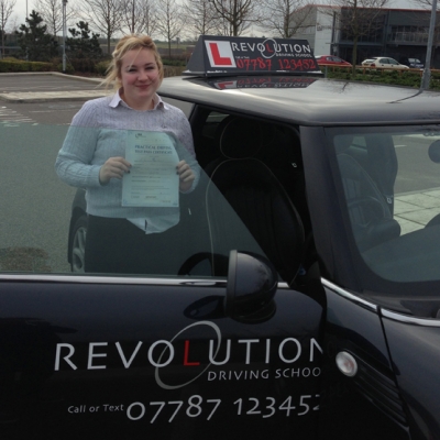 Image of Danielle Juden with pass certificate - Revolution Driving School