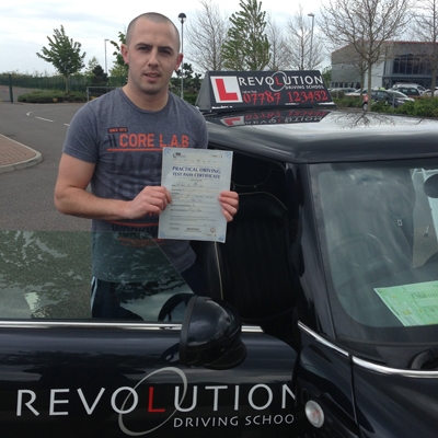 Image of Darren Bough with pass certificate - Revolution Driving School