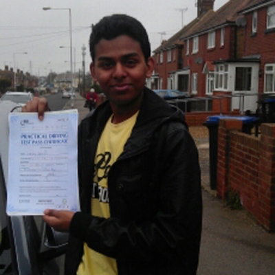 Image of Jerry Dominic with pass certificate - Revolution Driving School