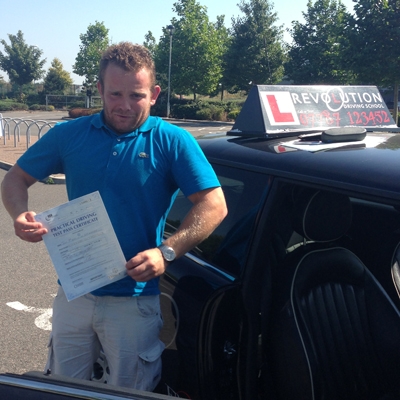 Image of JOE WHAMBY with pass certificate - Revolution Driving School