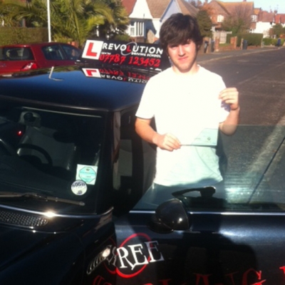 Image of Mathew Hazleton with pass certificate - Revolution Driving School