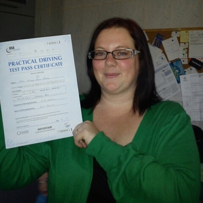 Image of Nikki Nash with pass certificate - Revolution Driving School