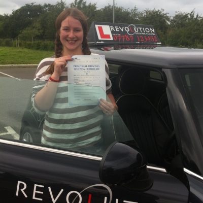 Image of Rachel Samson with pass certificate - Revolution Driving School