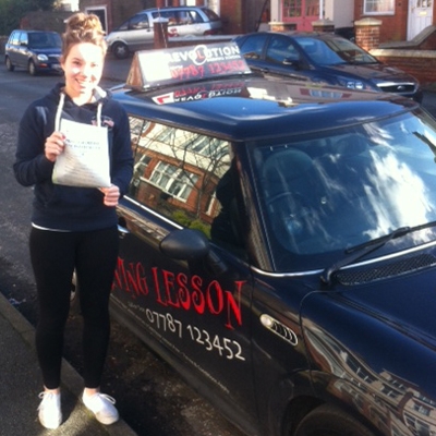 Image of Samantha Friend with pass certificate - Revolution Driving School